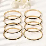 304 Stainless Steel Enamel Hinged Cuff Bangles for Women