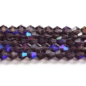 Transparent Electroplate Glass Beads Strands