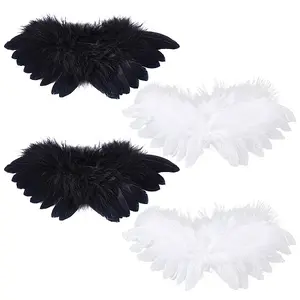 4Pcs 2 Colors Feather Wings Costume for Dolls Miniature Accessories