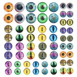 60Pcs 30 Style Luminous Glass Eyes Cabochons