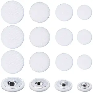 100Pcs 4 Styles 1-Hole Cloth Buttons