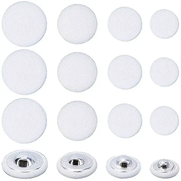 100Pcs 4 Styles 1-Hole Cloth Buttons