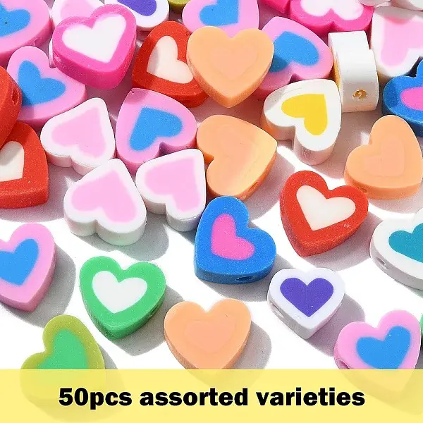 50Pcs Handmade Polymer Clay Beads
