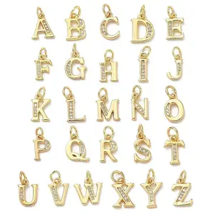 Brass Micro Pave Cubic Zirconia Charms
