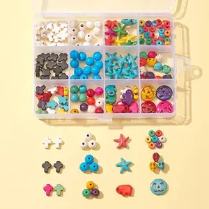 180Pcs 12 Style Synthetic Turquoise Beads