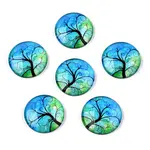 Half Round/Dome Tree Pattern Glass Flatback Cabochons for DIY Projects