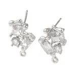 Brass with Clear Cubic Zirconia Stud Earring Findings