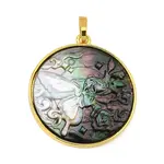 Rack Plating Carved Natural Black Lip Shell Pendants