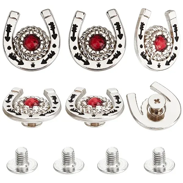 8 Sets Zinc Alloy & Resin Coin Screw Rivet