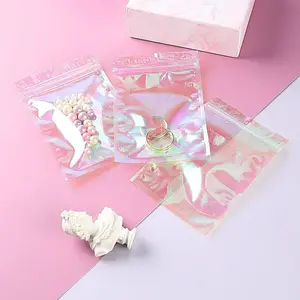 Iridescent Rectangle Plastic Zip Top Gift Bags