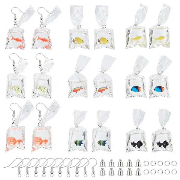DIY Goldfish Water Bag Dangle Earring Making Kit