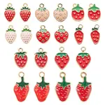 100Pcs 10 Style Light Gold Alloy Enamel Pendants
