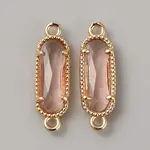 Golden Plated Brass Pave Glass Connector Charms