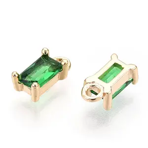 Brass Green Cubic Zirconia Charms