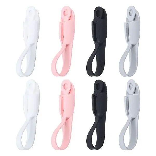 8Pcs 4 Colors Silicone Nuckle Cable Ties Reusable Self-Adhesive Headphone Cable Line Bundle