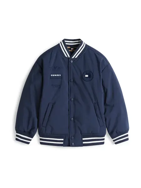 TOMMY HILFIGER Prechodná bunda  námornícka modrá / biela