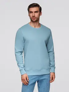 Ombre BASIC men's sweatshirt with round neckline - blue
