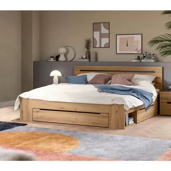 Livetastic POSTEL, 180/200 cm, šedá, dub artisan