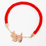 Bracelet with golden dog red