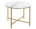 Okrúhly konferenčný stolík Albufeira 60 cm, zlatý/mramorový%