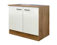 Kuchynská skrinka s drezom Avila, dub lancelot/krémová, šírka 100 cm%