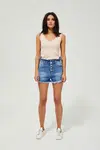 Marisse High Waist Denim Shorts L-Sh-3405 Blue