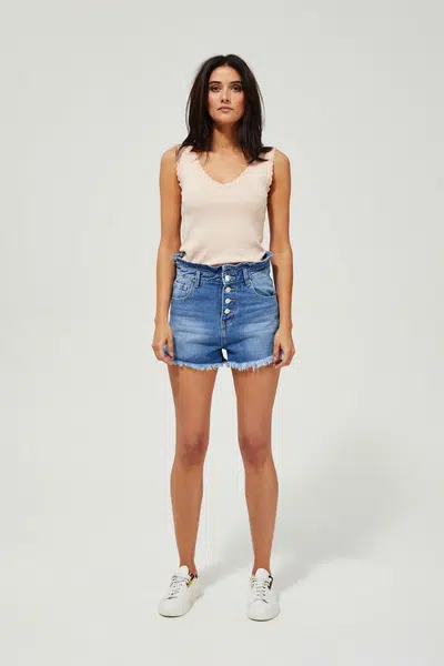 Marisse High Waist Denim Shorts L-Sh-3405 Blue