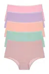 98545 Dewberry Women Panties High Waist Pack of 5-SALMON