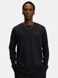 Pánské tričko Under Armour UA SPORTSTYLE LEFT CHEST LS-BLK - Pánské