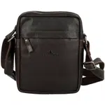 Pánska kožená crossbody taška tmavo hnedá - Greenwood Olwen