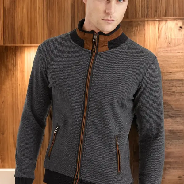 1021 DEWBERRY MENS SWEATSHIRT-LIGHT DIAGONAL ANTHRACITE