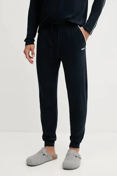 Kalhoty BOSS Unique Pants Cuff CW pánské, tmavomodrá barva, s aplikací, 50550485