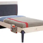 Studentská postel 100x200cm s poličkou lincoln - dub/tmavě modrá