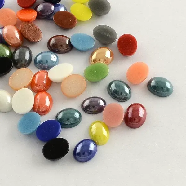 Pearlized Plated Handmade Porcelain Cabochons