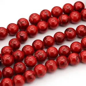 Natural White Jade Dyed Beads