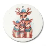 Christmas Handmade Printed Porcelain Big Pendants