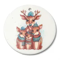 Christmas Handmade Printed Porcelain Big Pendants