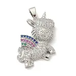 Brass Micro Pave Cubic Zirconia Pendants