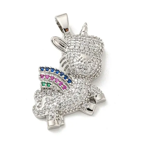 Brass Micro Pave Cubic Zirconia Pendants