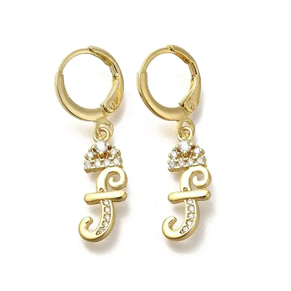 Brass Clear Cubic Zirconia Hoop Earrings
