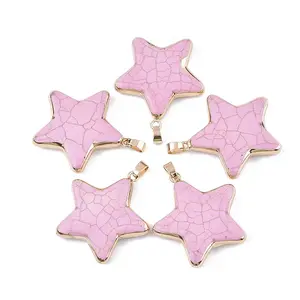 Electroplate Synthetic Turquoise Pendants