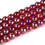 Electroplate Transparent Glass Beads Strands