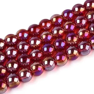 Electroplate Transparent Glass Beads Strands