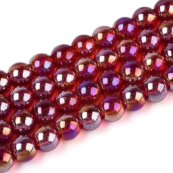 Electroplate Transparent Glass Beads Strands