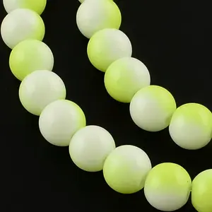 Two-Color Baking Painted Glass Bead Strands