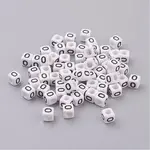 White Cube Letter Acrylic Beads