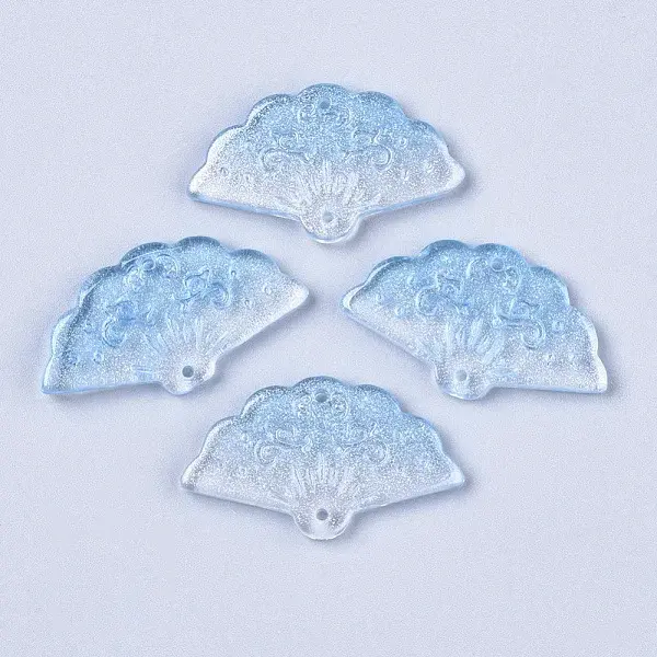 Transparent Spray Painted Glass Pendants