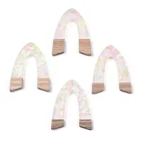 Transparent Resin & White Wood Pendants