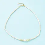 Synthetic Turquoise & Natural Pearl Beaded Necklace