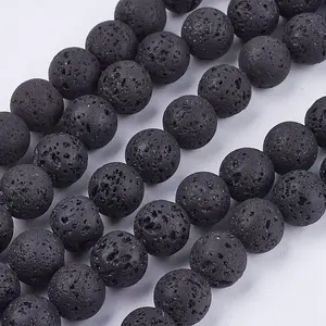 Natural Lava Rock Bead Strands